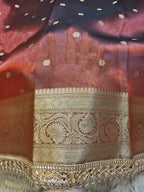 Banarasi Tissue Saree with All-Over Zari Buti & Lace Border
