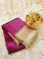 Banarasi Tissue Saree having Plain Body & Lace Border