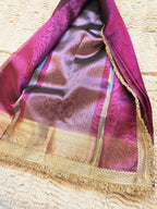 Banarasi Tissue Saree having Plain Body & Lace Border