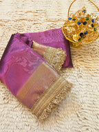 Banarasi Tissue Saree having Plain Body & Lace Border