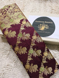 Merlot Vine – Wine Maroon Banarasi Mashru Katan Silk Saree