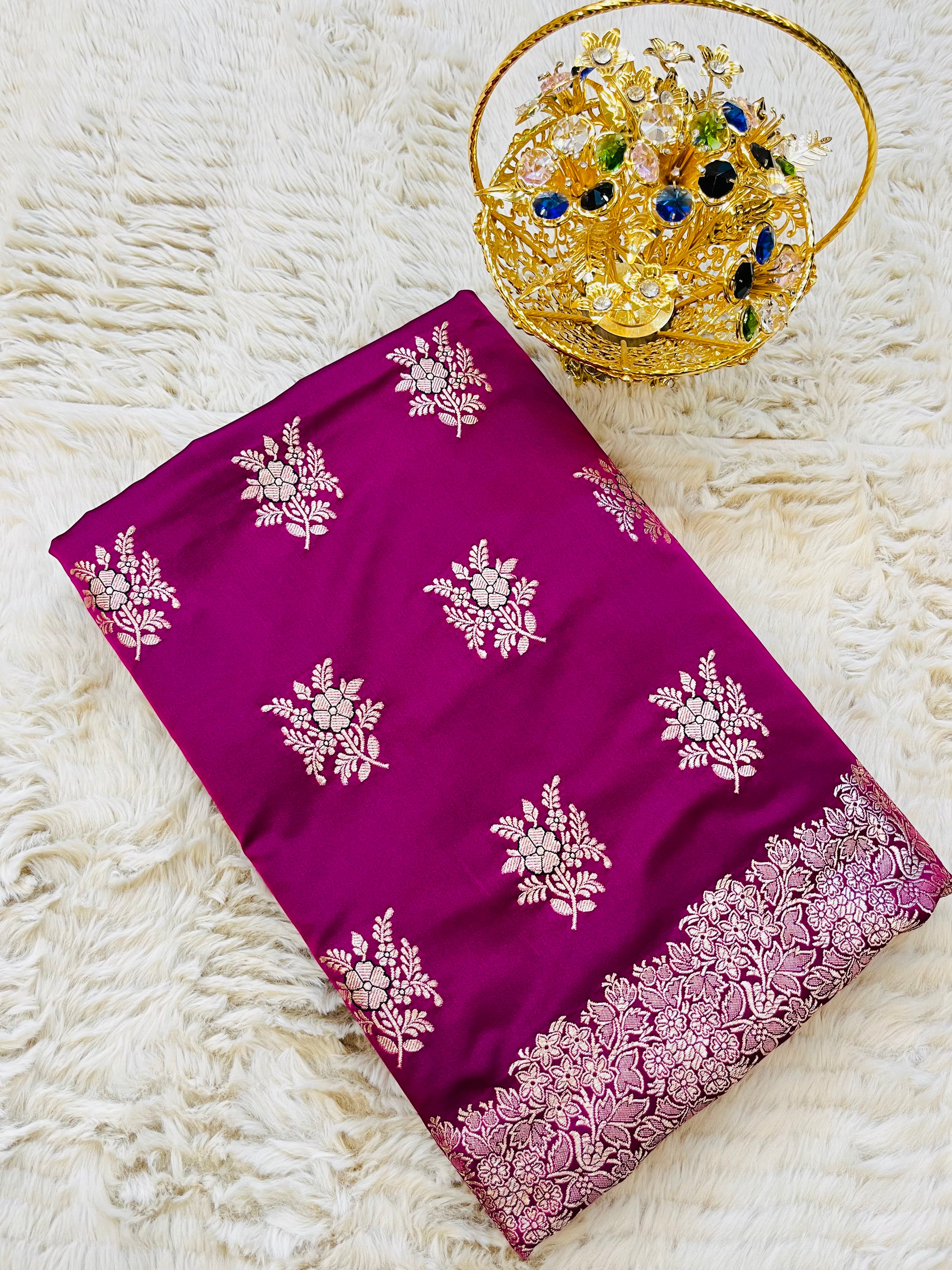 Stunning Banarasi Mashru Katan Silk Suit Set
