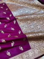 Banarasi Mashru Katan Silk Saree with Delicate Booti