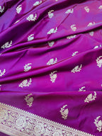 Banarasi Mashru Katan Silk Saree with Delicate Booti