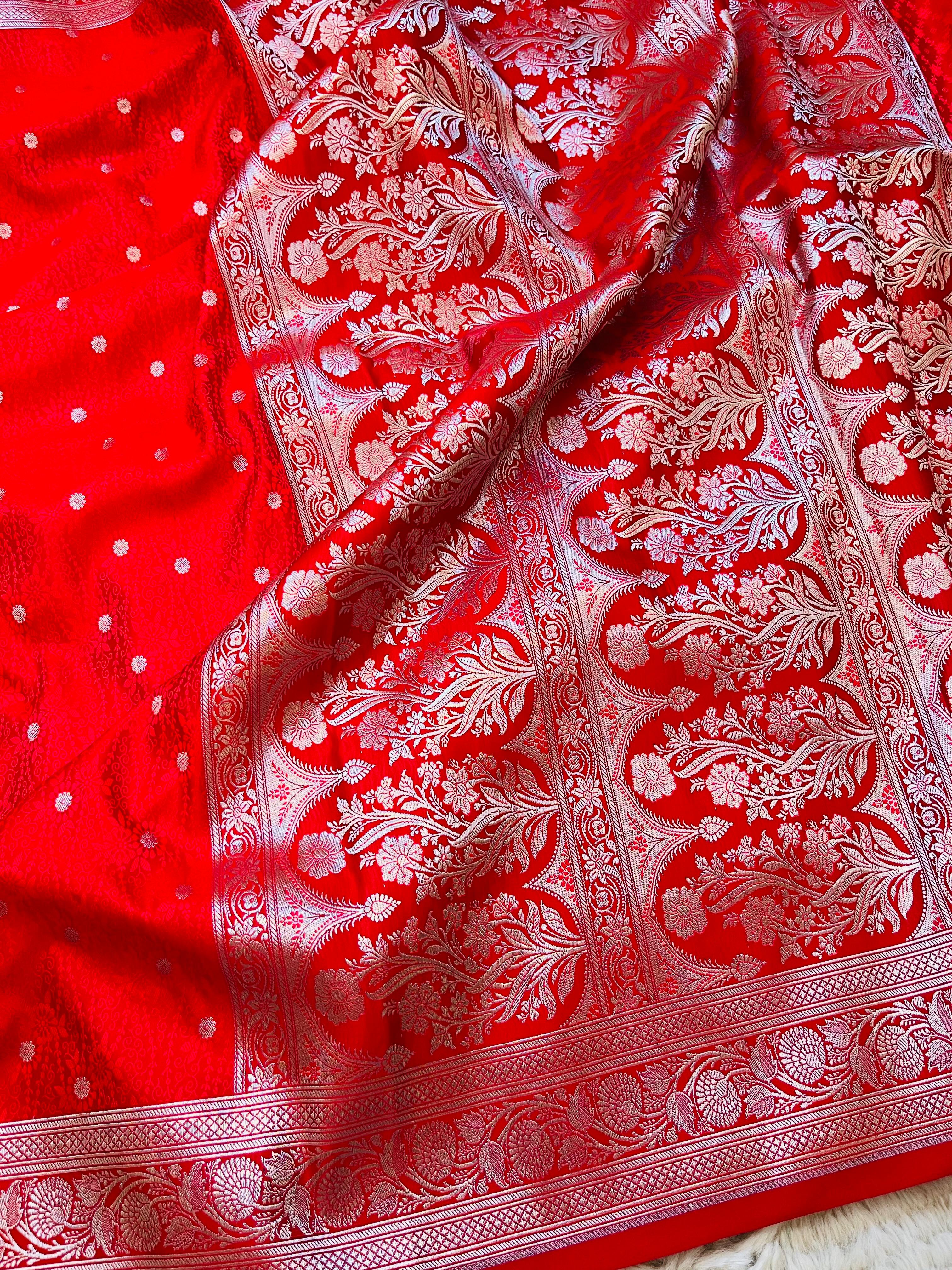 Royal Mashru Katan Silk Tanchoi Saree — Handwoven Banarasi Elegance