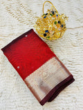 Banarasi Tissue Silk Saree with Hand Stone Work & Zari Border