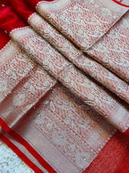 Banarasi Tissue Silk Saree with Hand Stone Work & Zari Border