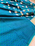 Pure Mashru Katan Silk Banarasi Saree | Paan Buti Motif | Antique Zari Pallu