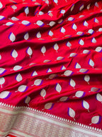 Pure Mashru Katan Silk Banarasi Saree | Paan Buti Motif | Antique Zari Pallu